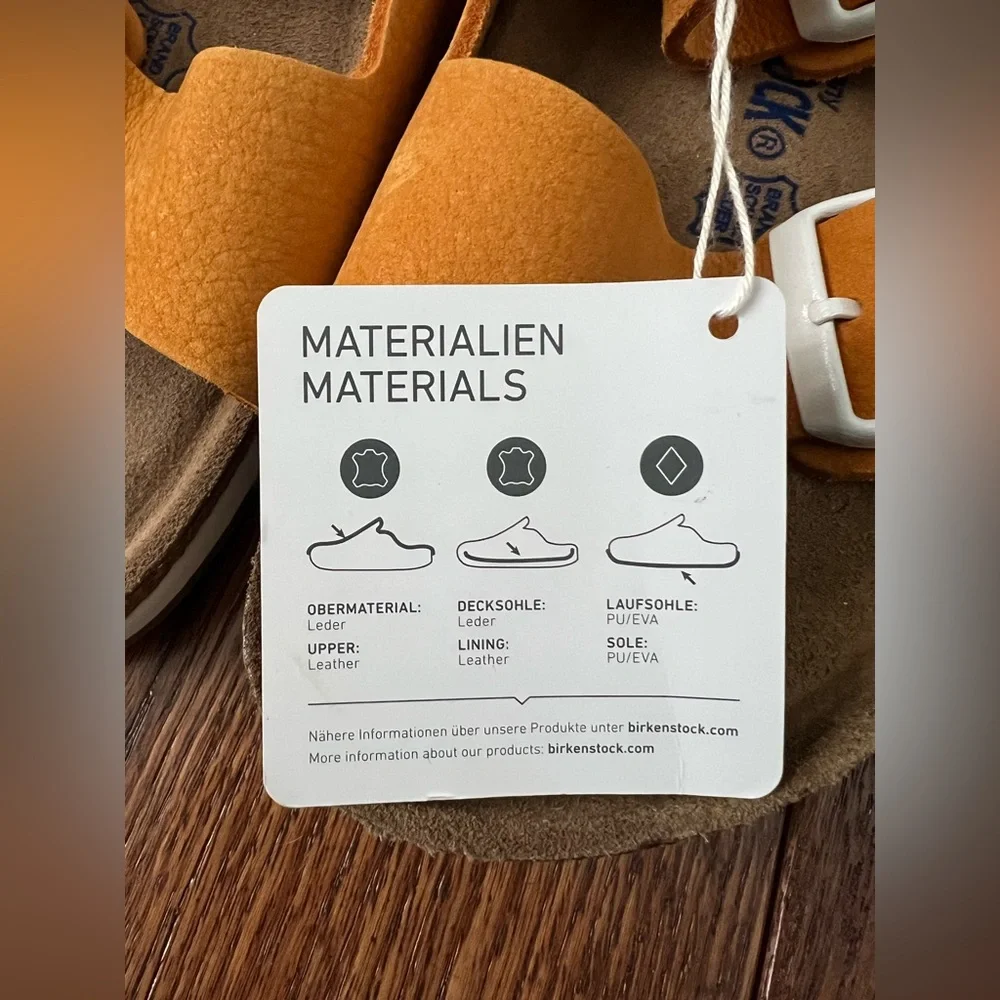 Birkenstock Arizona Soft Footbed Sandals with White Buckles - Narrow Fit - Picture 4 of 13